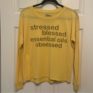 NWT Stressed, Blessed, Essential Oils Obsessed Long Sleeve T-Shirt